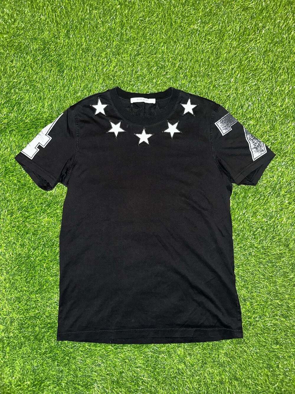Givenchy Black Star Applique Detail 47 Cuban Fit T-Shirt